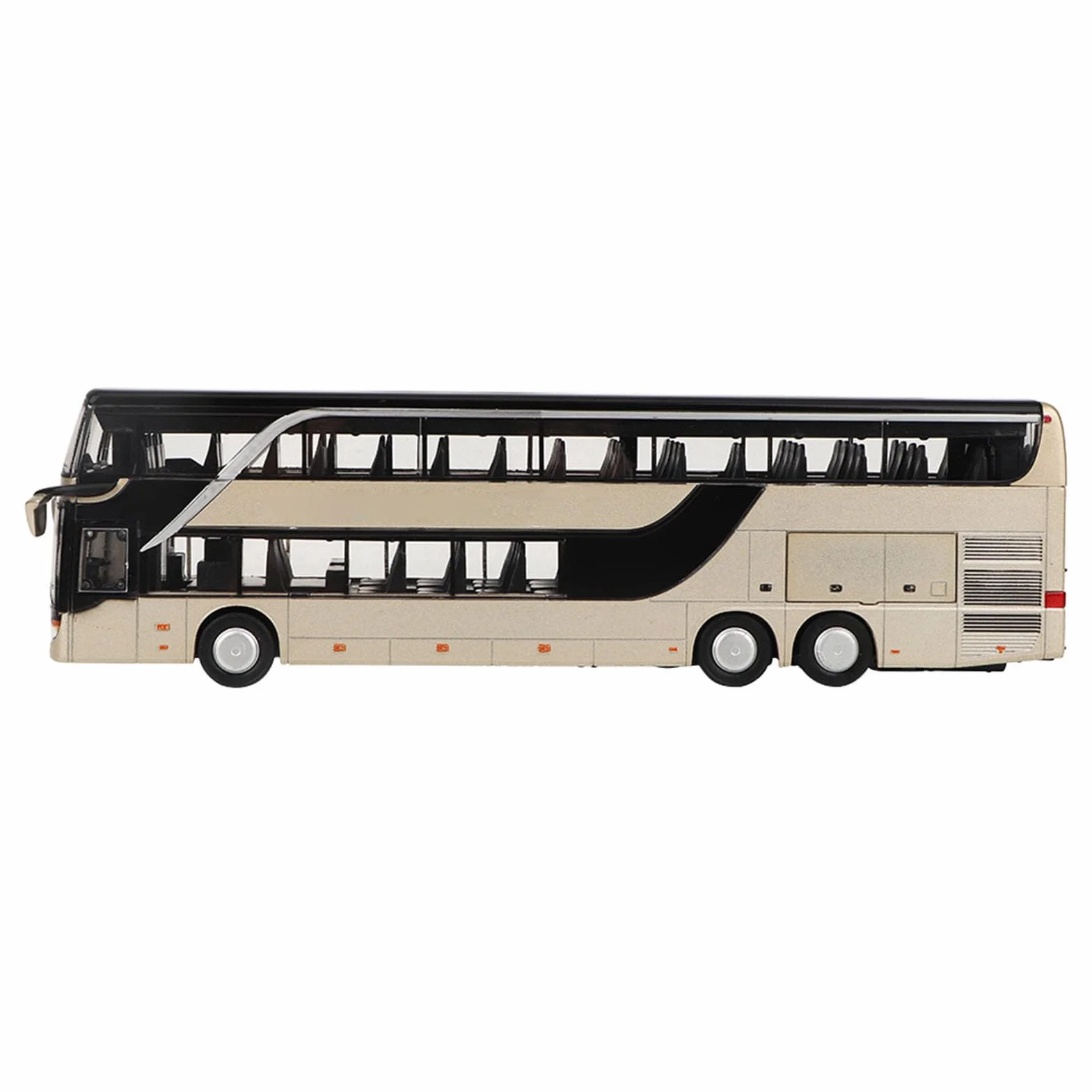 Naroote Elettrico 1:32 in Lega di Autobus a Due Piani Modello Giocattolo Resistenza Alla Caduta LED Musica per Bambini Modello di Auto Giocattolo (GOLD)