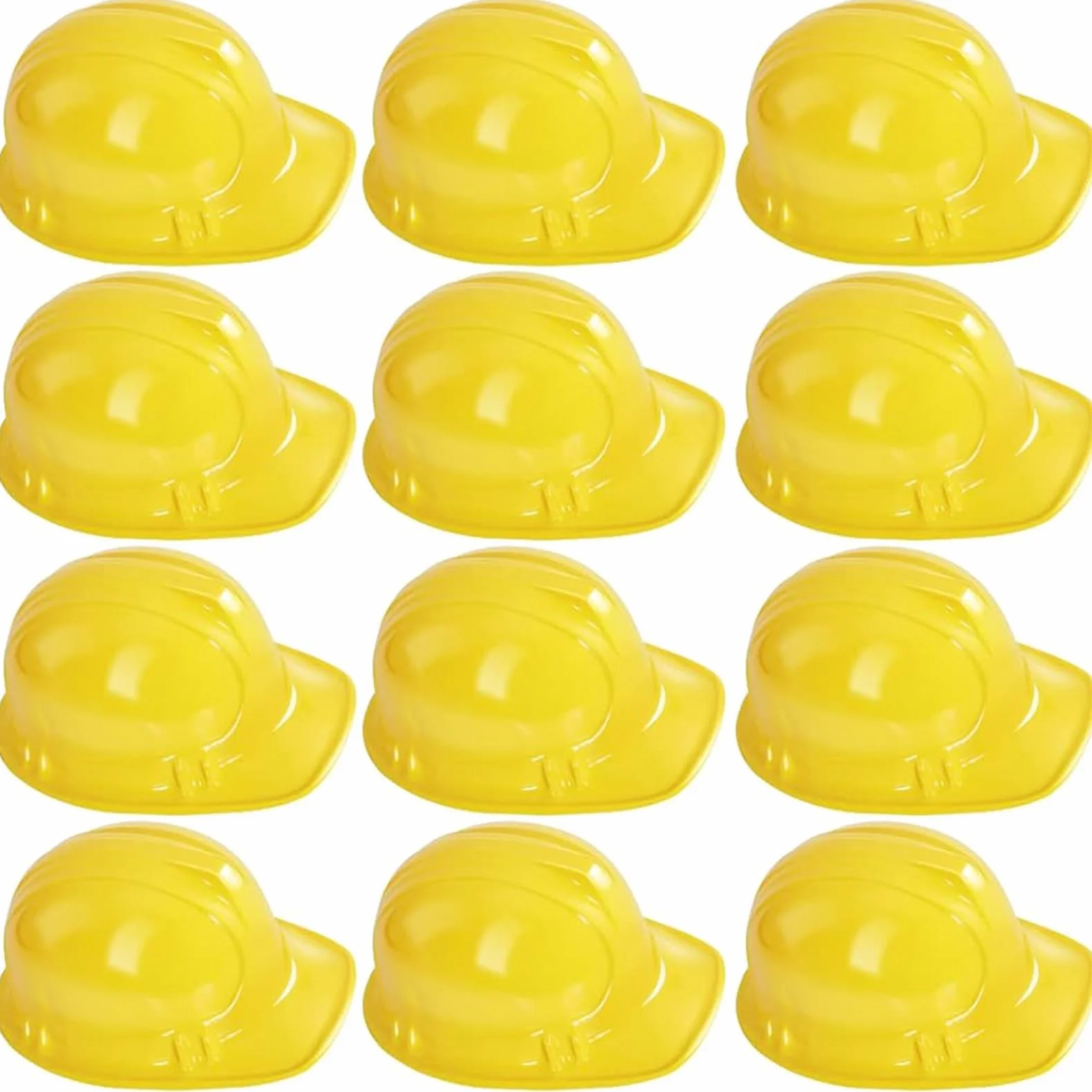 12 pezzi casco da costruzione per bambini, giallo per lavoratori edili, set di casco da costruzione, riutilizzabile, morbido casco da cantiere, per feste a tema di costruzione, compleanni