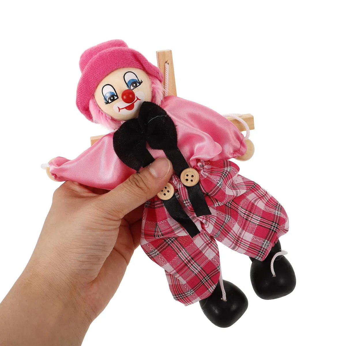 Marionette di Legno Pirata 2 Unitá Decorazione Personaggio e Levigatura Liscia, Giocattolo per Spettacolo di Burattini e Interazione Genitore-figlio Stili multipli