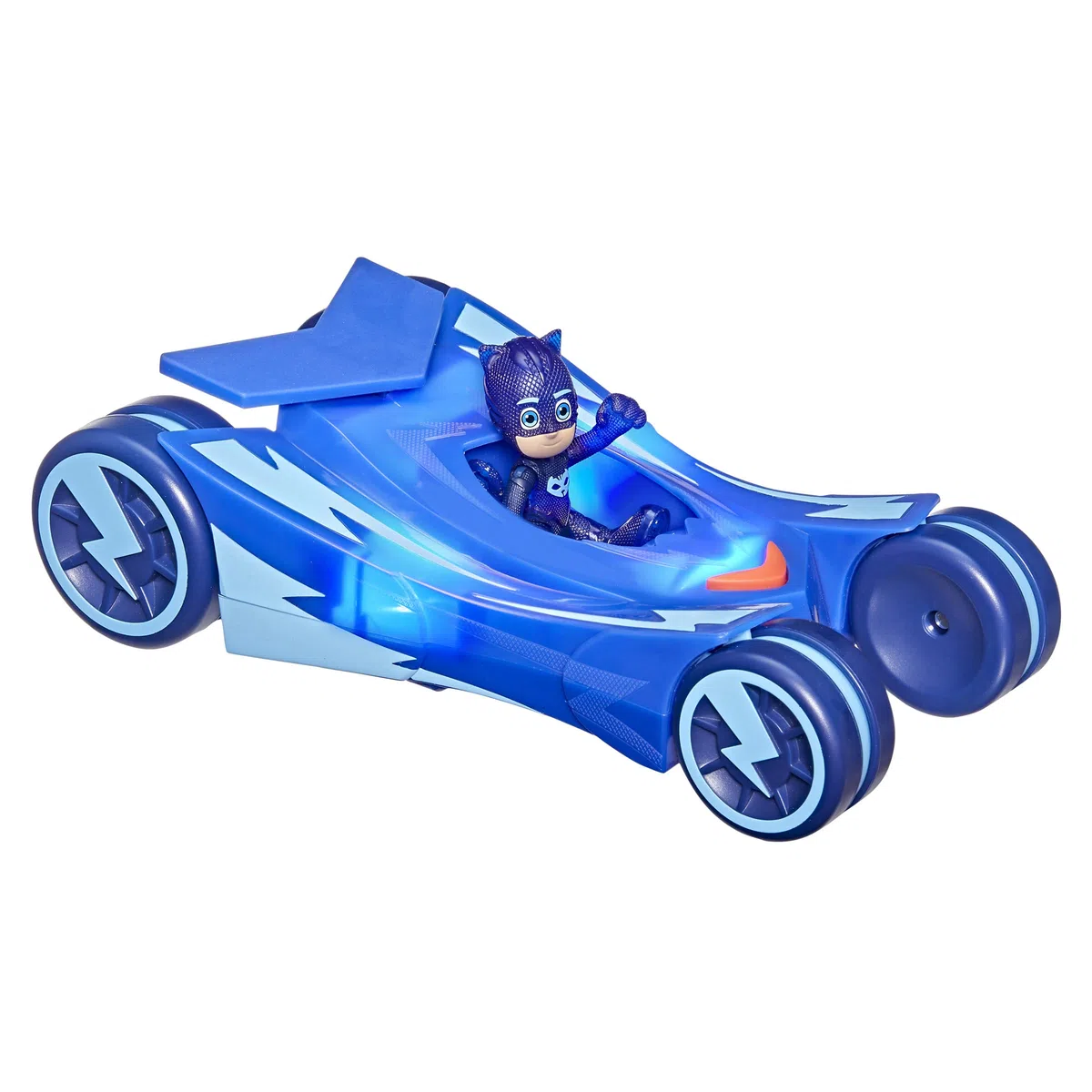 PJ Masks Glow & Go, Gattomobile, Veicolo Giocattolo per età prescolare, Auto di Gattoboy Che Si Illumina con Action Figure di Gattoboy, per Bambini dai 3 Anni in su