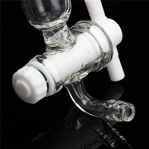 RanDal 24/40 Adattatore Di Controllo Del Flusso Di Vuoto Di Vetro Con Ptfe Rubinetto Maschio A Terra Giunto Ad Angolo Retto Collegamento Tubo 90 Gradi Bend