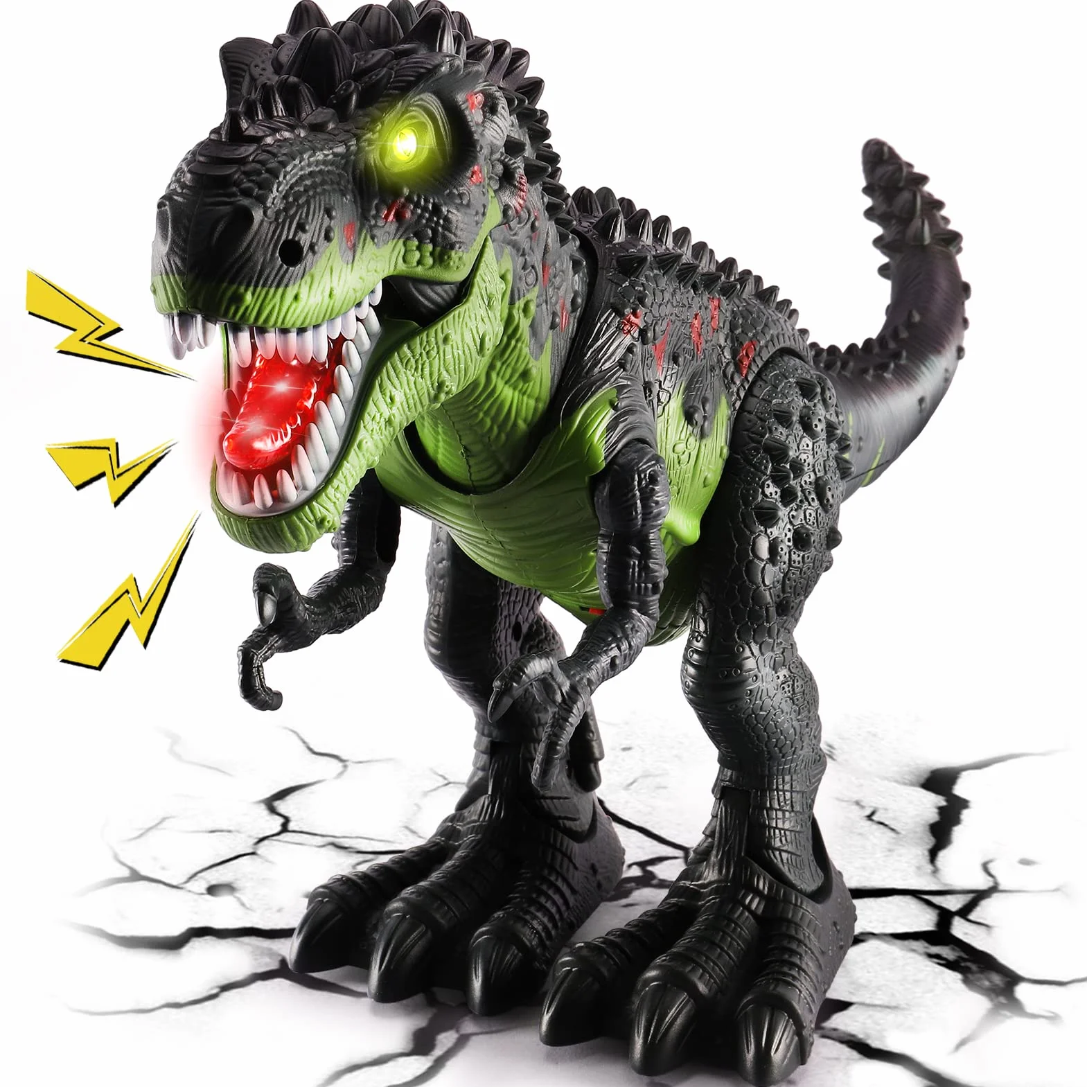 TOEY PLAY T-Rex Dinosauro Giocattolo Gigante, 47cm Dinosauro che Cammina, Tyrannosaurus Figure con Ruggiti e Luci, Giochi Dinosauri 3 4 5 6 Anni, Regalo per Bambini