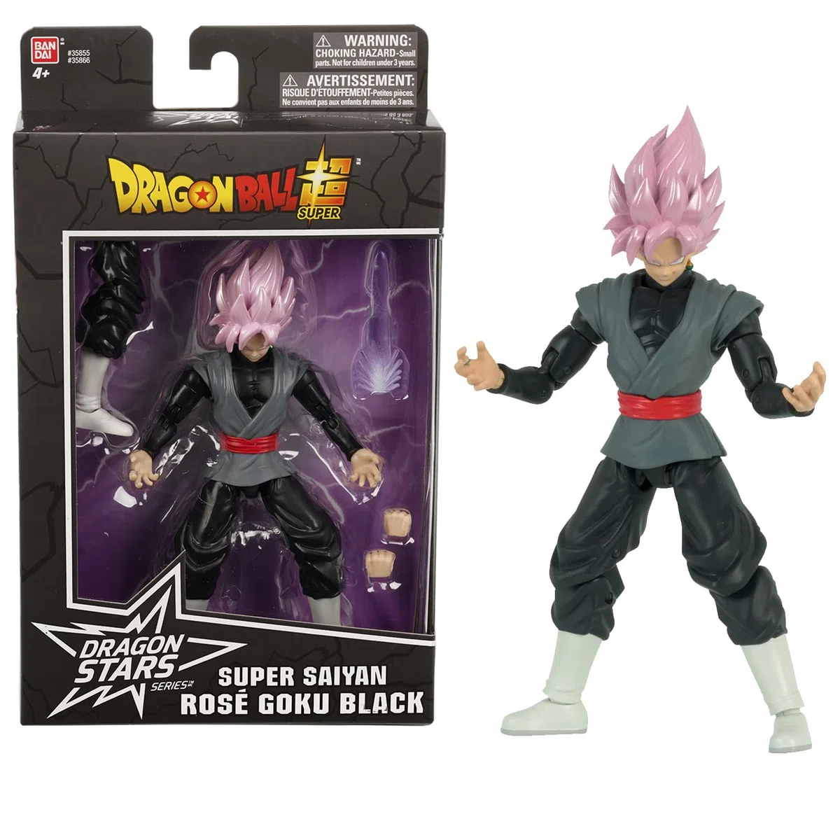 Dragon Ball Super Bandai Action Figure Dragon Stars Super Saiyan Rosé Goku Black 17 cm - Personaggio articolato con accessori - Licenza ufficiale Dragon Ball - Giocattolo dai 4 anni in su - 35866