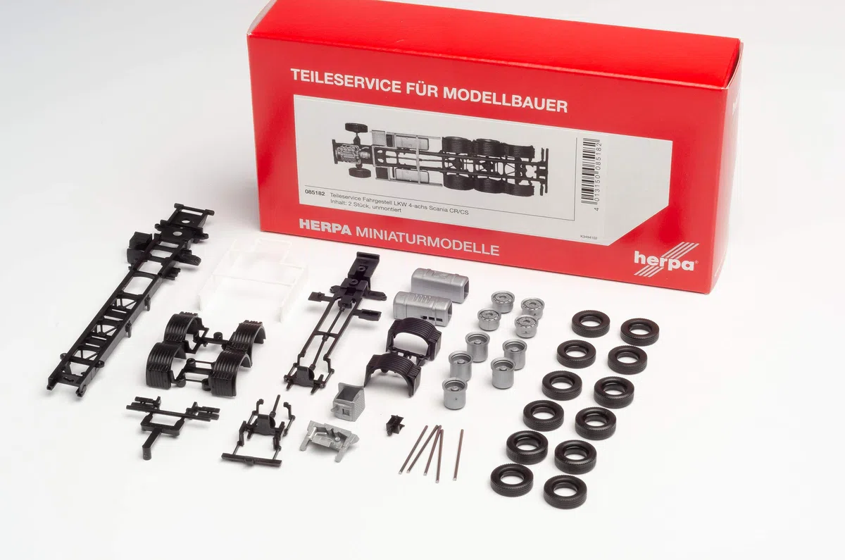 herpa Scania CR/CS 085182 - Telaio a 4 assi in miniatura per artigianato, collezionismo e regalo, multicolore