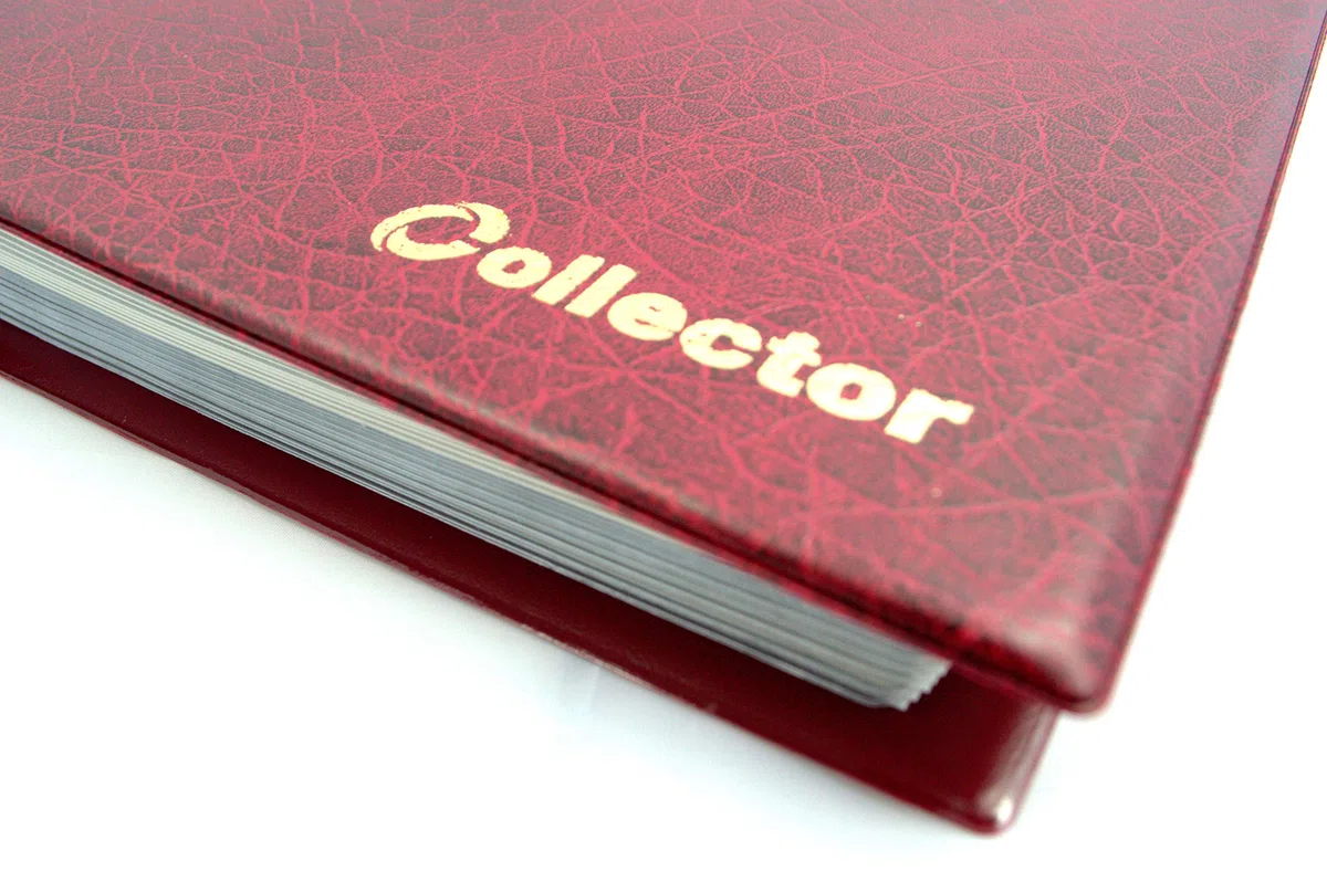 COLLECTOR - Banconote, Album in Custodia, Cartella, Libro per Banconote, con 15 Pagine E 15 DIVISORI – Alta capacità (Rosso)