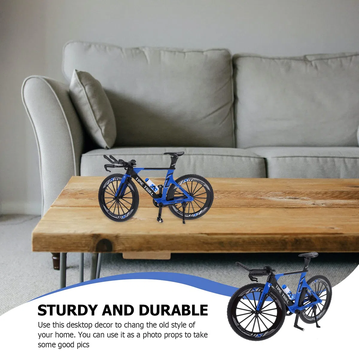 Toyvian Modello in miniatura per bicicletta da corsa, decorazione da tavolo, decorazione creativa, per casa, ufficio, 7,09 x 3,94 x 1,97 cm, regalo per gli appassionati di ciclismo