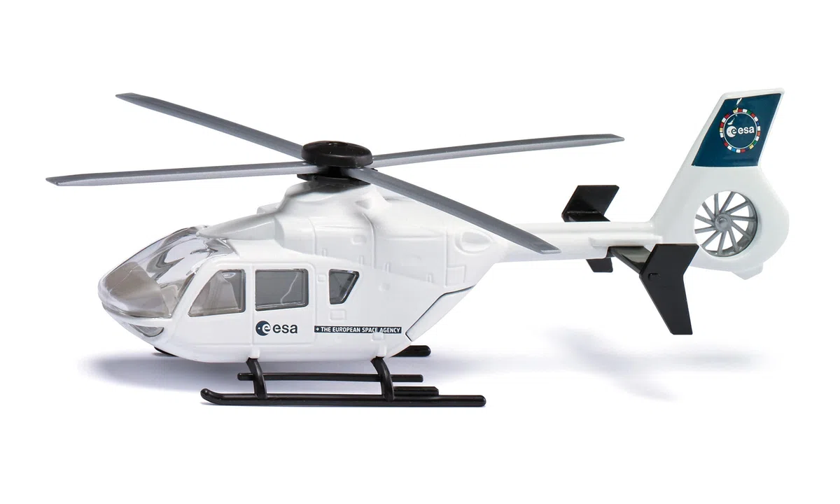 Siku 2537, Elicottero ESA, Elicottero Giocattolo per Bambini, 1:55, Metallo/Plastica, Bianco, Rotori Mobili