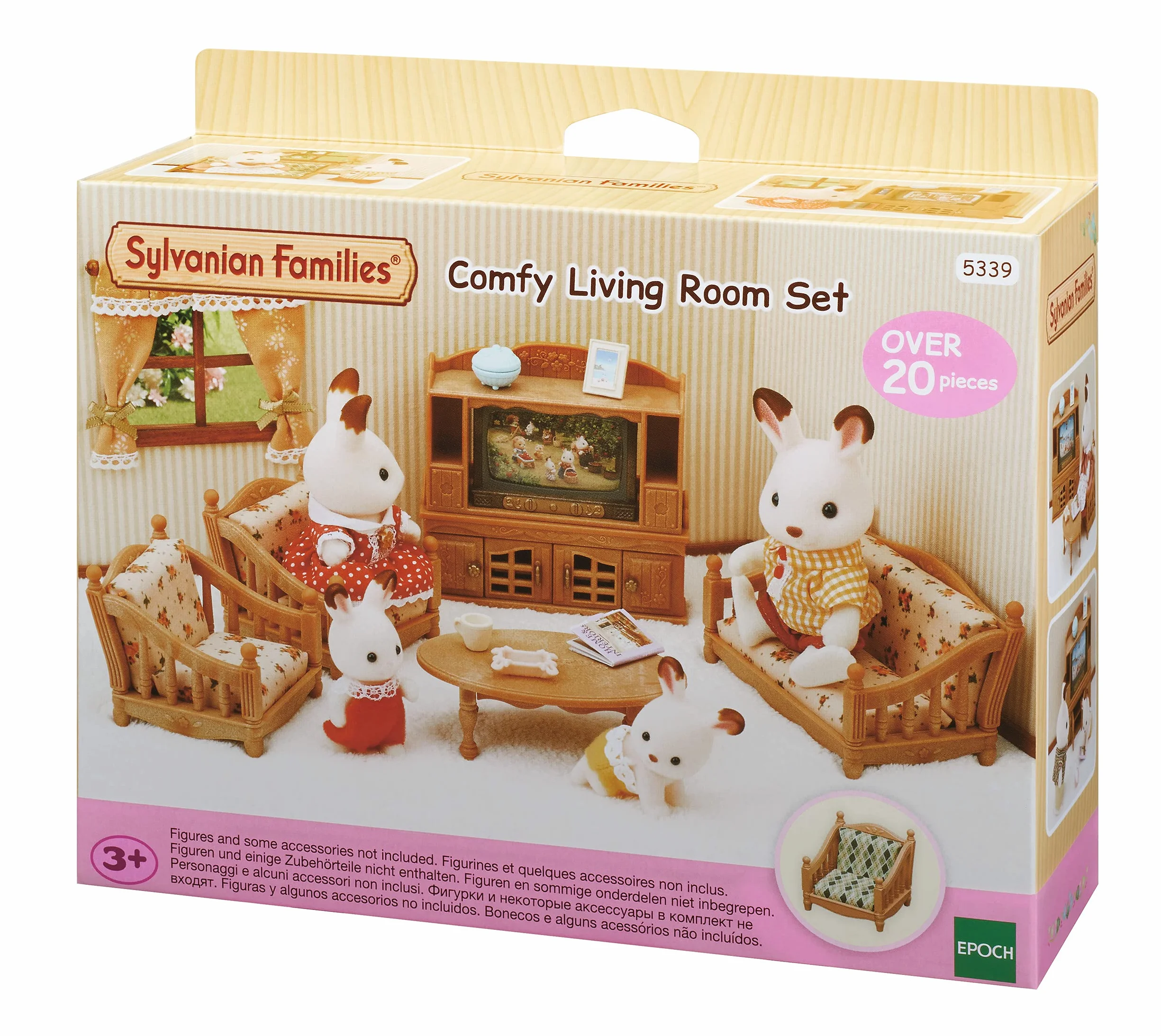 Sylvanian Families - Set Soggiorno Deluxe con oltre 40 Mobili e Accessori Dettagliati per Case delle Bambole – Modello 5339