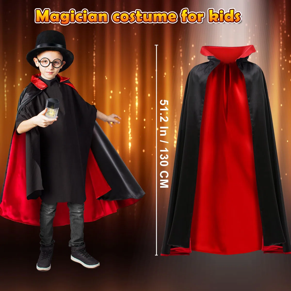 PATIFEED Kit di Magia, Giochi di Magia con Costume da Mago, Trucchi Magici per Bambini di 6 7 8 9 10 11 12 Anni