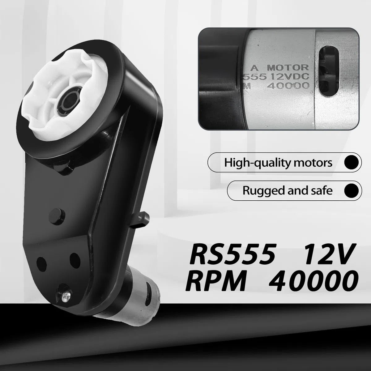 2 pezzi ad alta velocità 12 Volt RS550 40000 RPM motore per auto bambini, motori da 12 V, ricambio per veicoli per bambini, accoppiatore gratuito