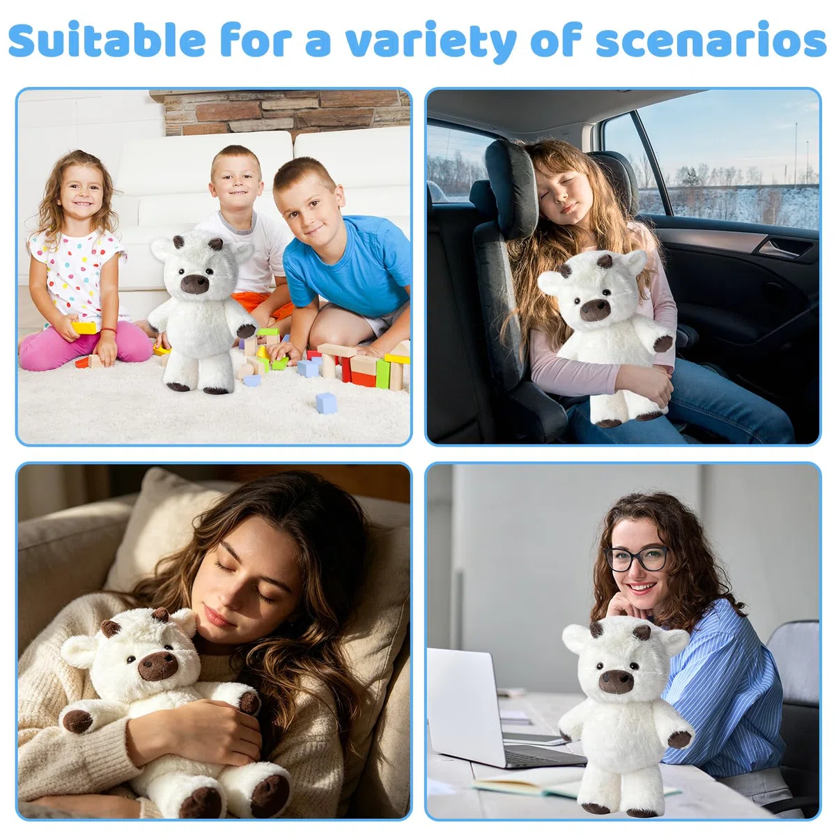 Mucca Morbido Peluche, Peluche Highland Cow, Peluche Che Corre, Running Cow Plush, Peluche Che Corre Cartoon, Bambola Da Vitello Che C0rre, P-eluche Vitello C0rsa, Regalo per Fan e Famiglia (C)
