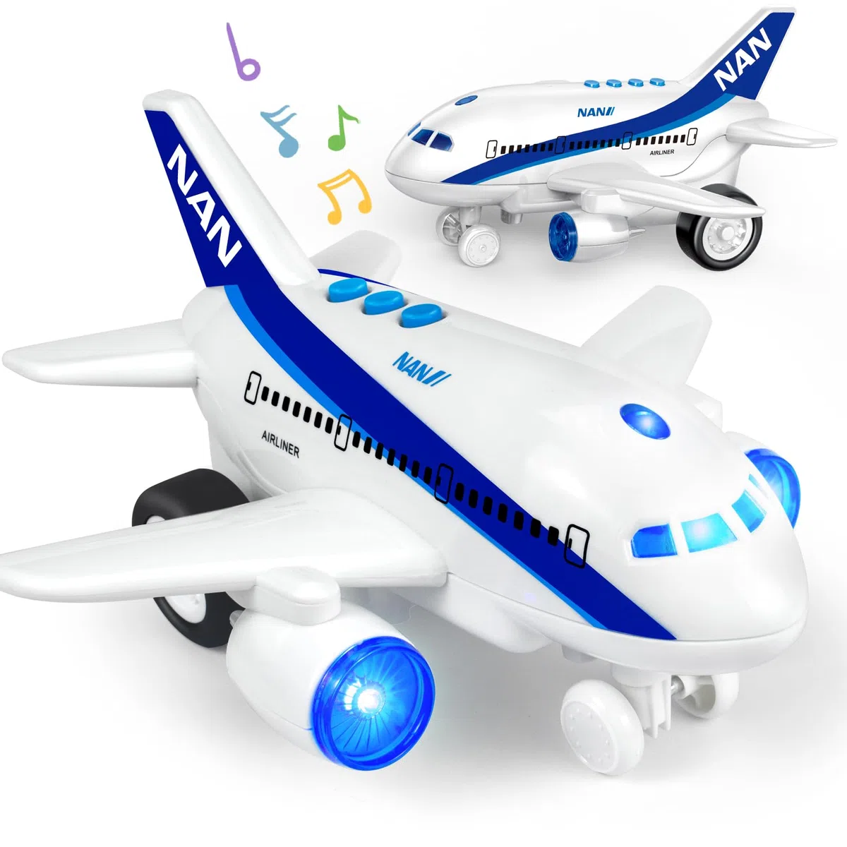 Aereo Giocattolo per Bambini di 3 Anni - Rotante a 360° Con Luci Lampeggianti, Musica e Suono - Elettrico, Regalo di Compleanno per Bambini Piccoli