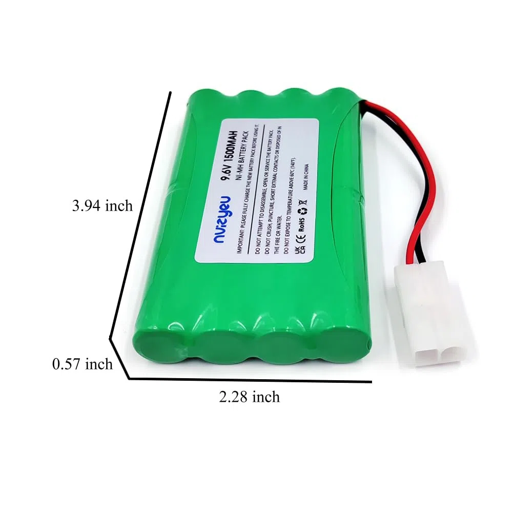 9.6v batteria, 1500mAh nimh batteria, batteria ricaricabile aa, spina KET 2P, adatto per barche giocattolo e serbatoi giocattolo, con cavo di ricarica USB