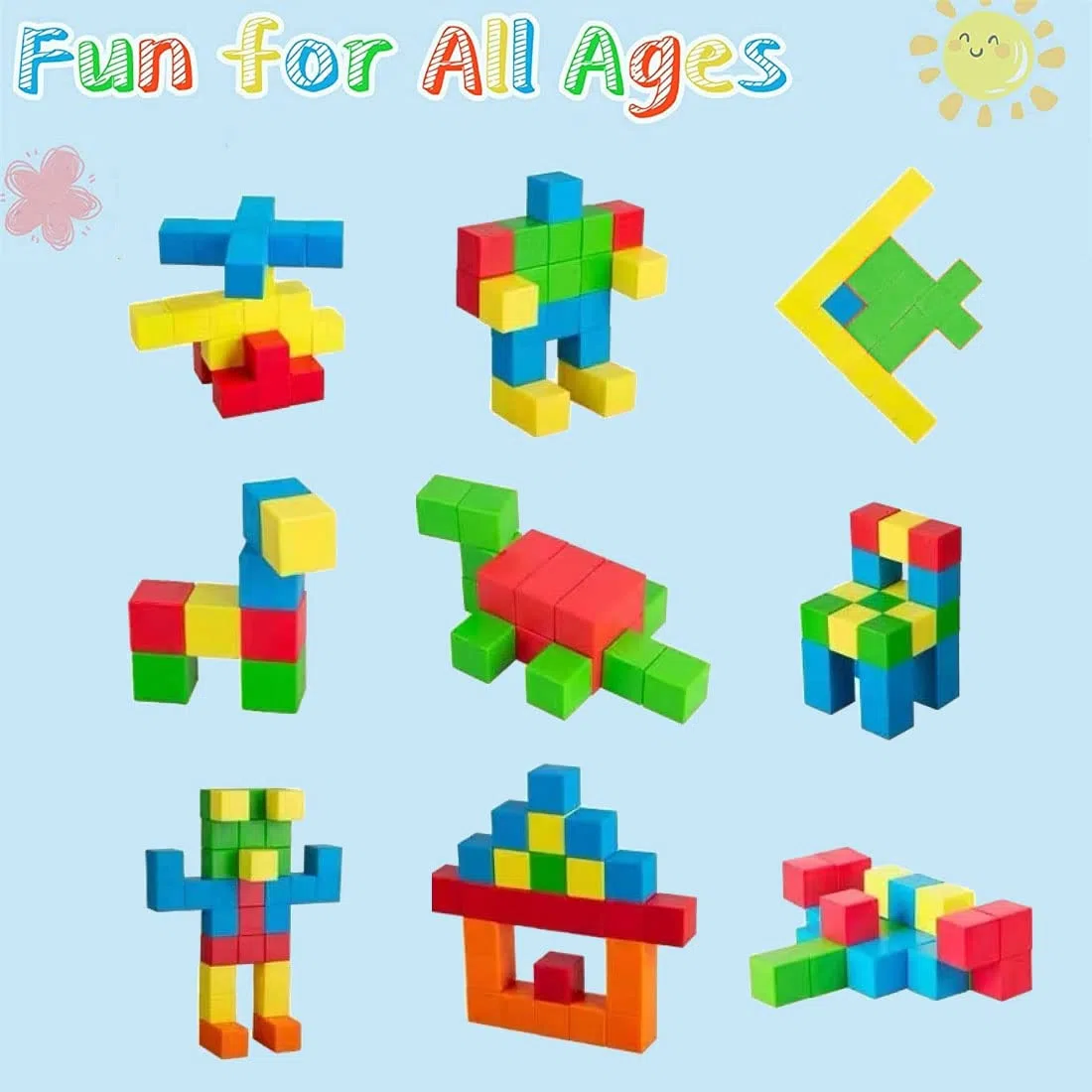 Giocattoli da Costruzione Magnetici, 40Pcs Blocchi magnetici, Cubi Magnetici 3D per Bambini, kits di costruzione educativa prescolare,Regalo Giocattolo Magnetico per 3+ Ragazzi e Ragazze