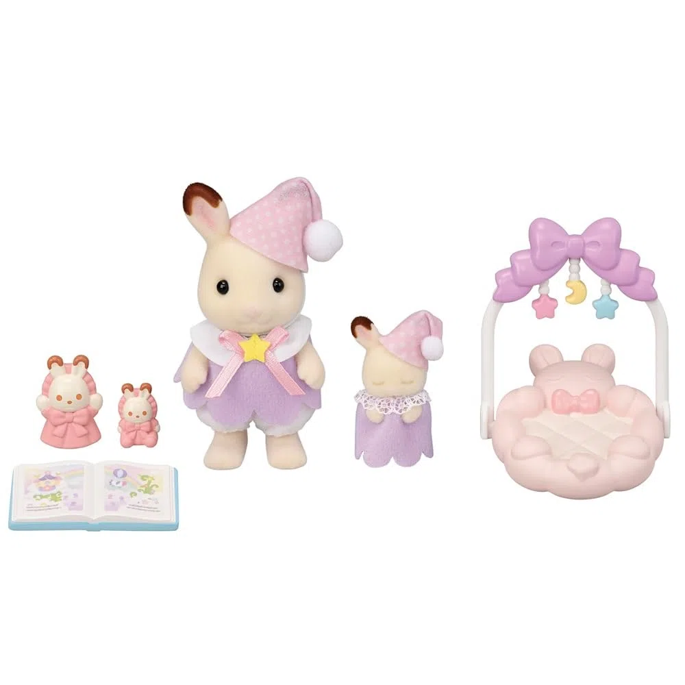 Le coucher des soeurs Lapin Chocolat - SYLVANIAN FAMILIES - 5806
