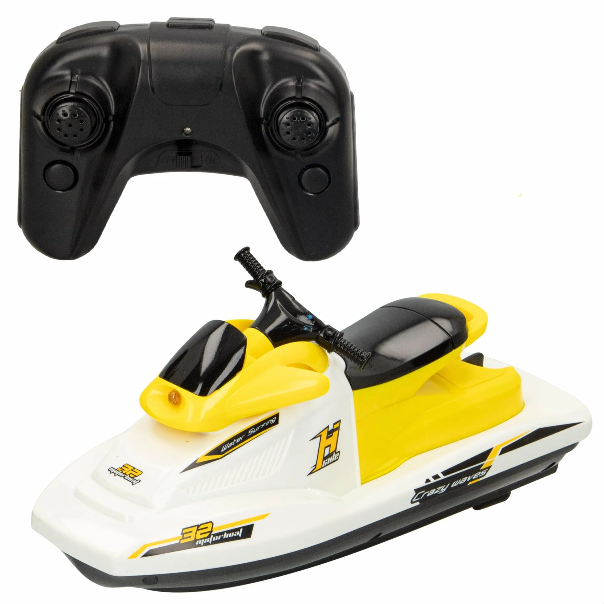 ColorBaby 49987 Motore barca Moto ad acqua telecomandata, Scala 1:47, Contiene 2 Pezzi, Batteria inclusa, Barche telecomandate, Moto ad acqua RC, radiocontrollo, Giocattoli per bambini