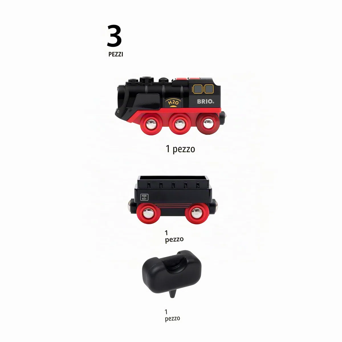 Brio World - Treno A Vapore A Batteria | Accessorio Pista Trenino | Trenino Albero Di Natale | Per Bambini Dai 3 Anni In Su | Compatibile Con Tutti I Prodotti Brio | Regalo Bambini
