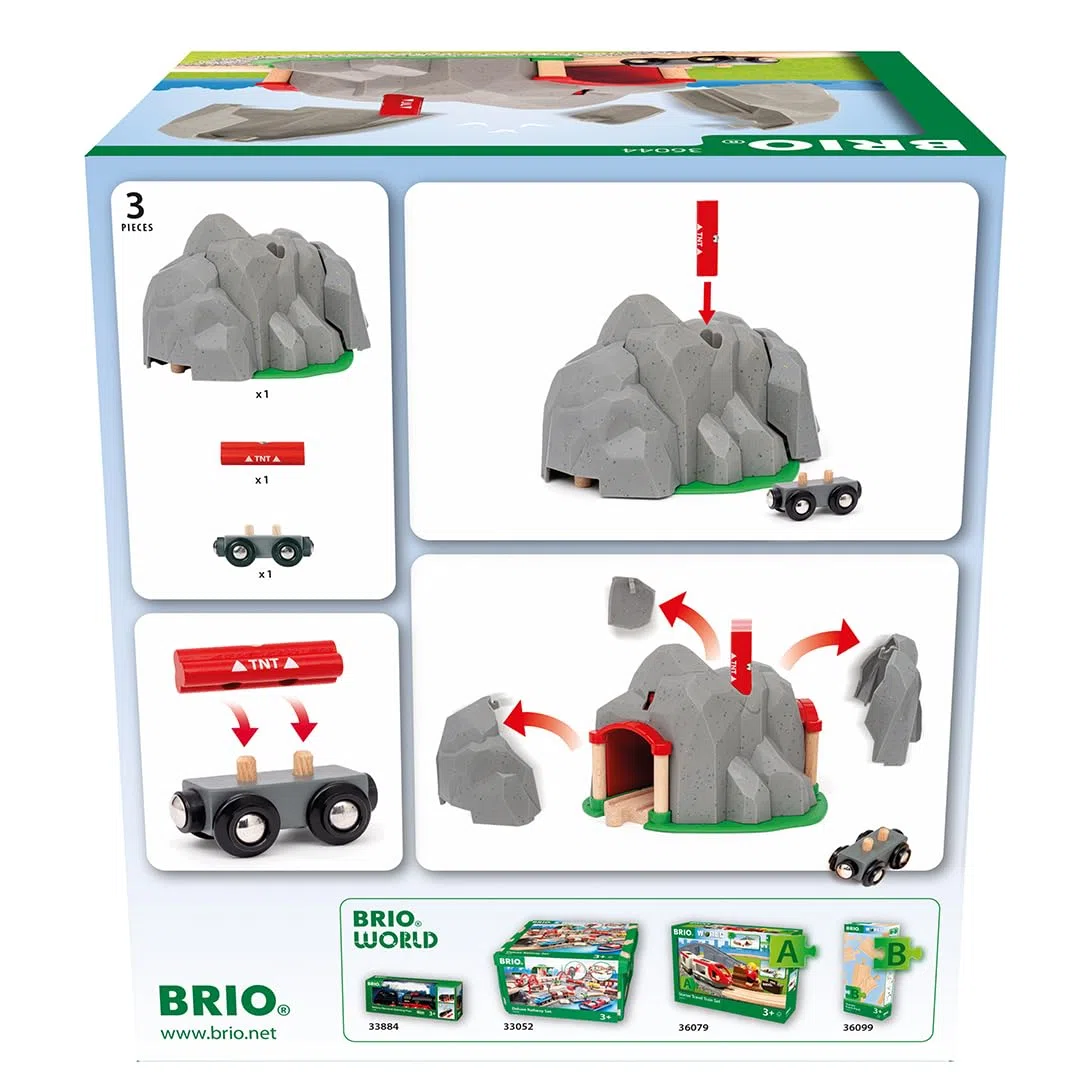BRIO World - Set Galleria Esplosiva, Set Costruzioni Trenino in Legno, Giocattolo per Bambino e Bambina 3+ Anni