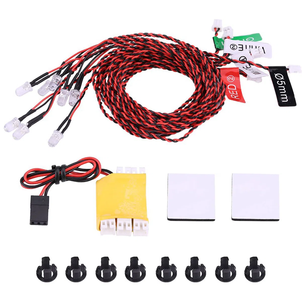 Luci per Aerei RC, Luci Lampeggianti per Kit Luci a LED per Aeroplano RC Simulazione del Kit del di Illuminazione per Elicotteri per Aeroplani 8 LED