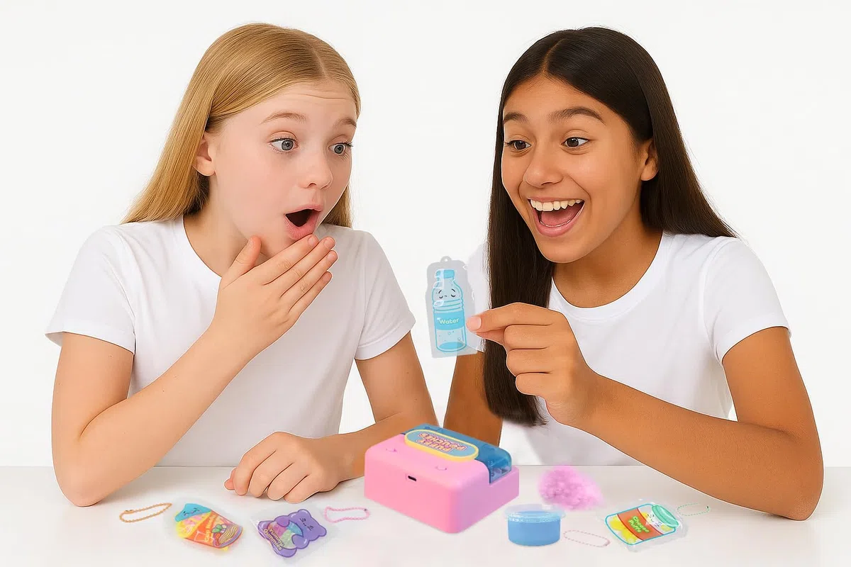 Squishy Fun Accessories Coffee Shop Set 10 sacchetti riempibili con laminatore, riempimento gelatina e collane di perle, a partire dai 5 anni in su