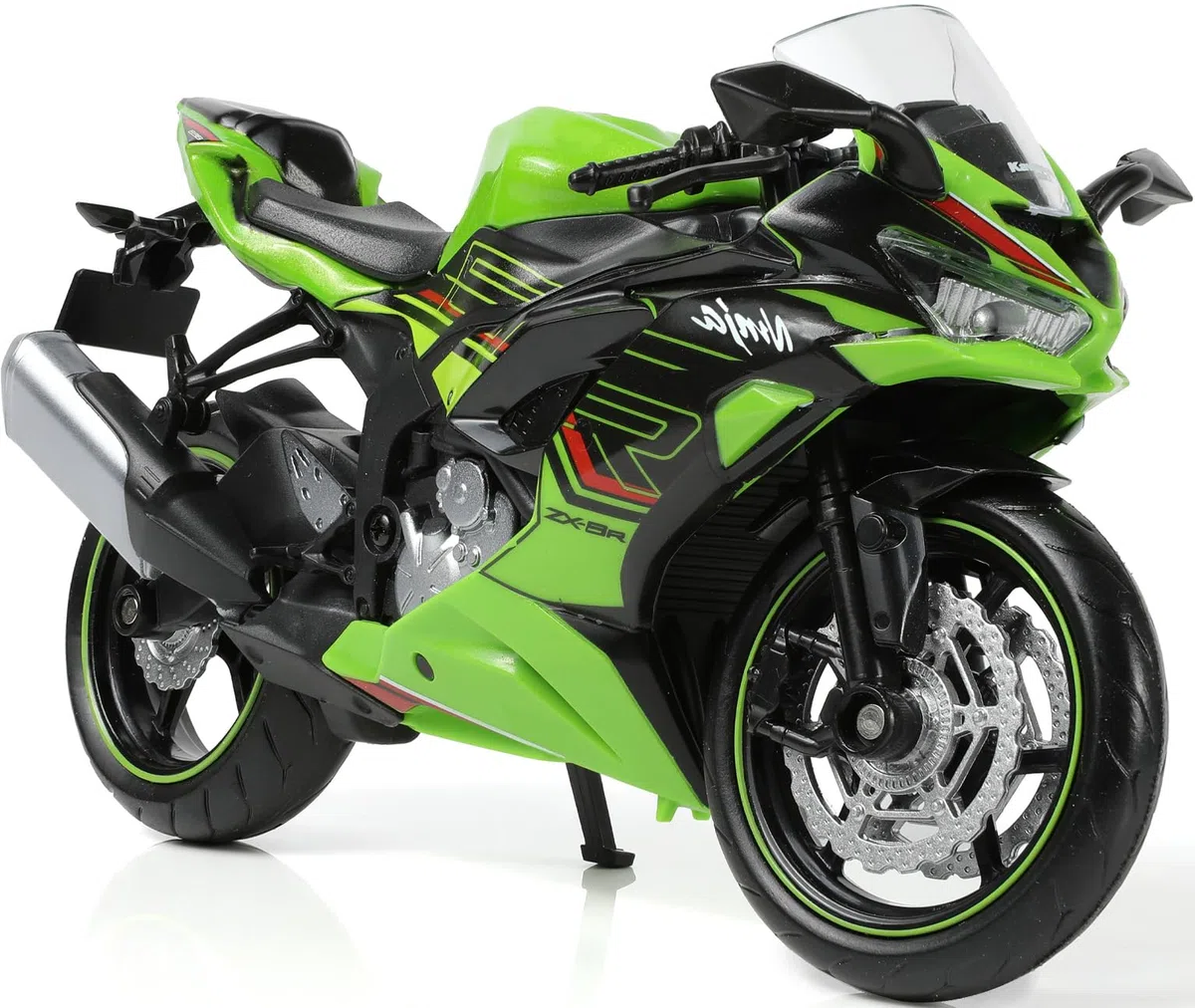 1:12 Modello compatibile per Kawasaki Ninja ZX-6R in Metallo Diecast - Moto Giocattolo Mini - Regalo (Verde)