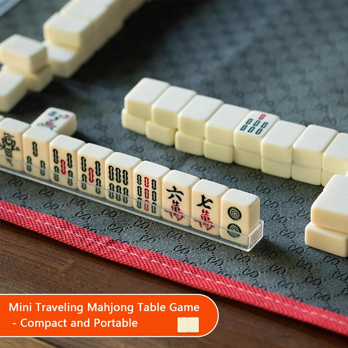 Mini Gioco del Mahjong Cinese, Set Mahjong con 144 tessere, gioco da tavolo, adatto a giovani e anziani, ideale per famiglie, viaggi, feste