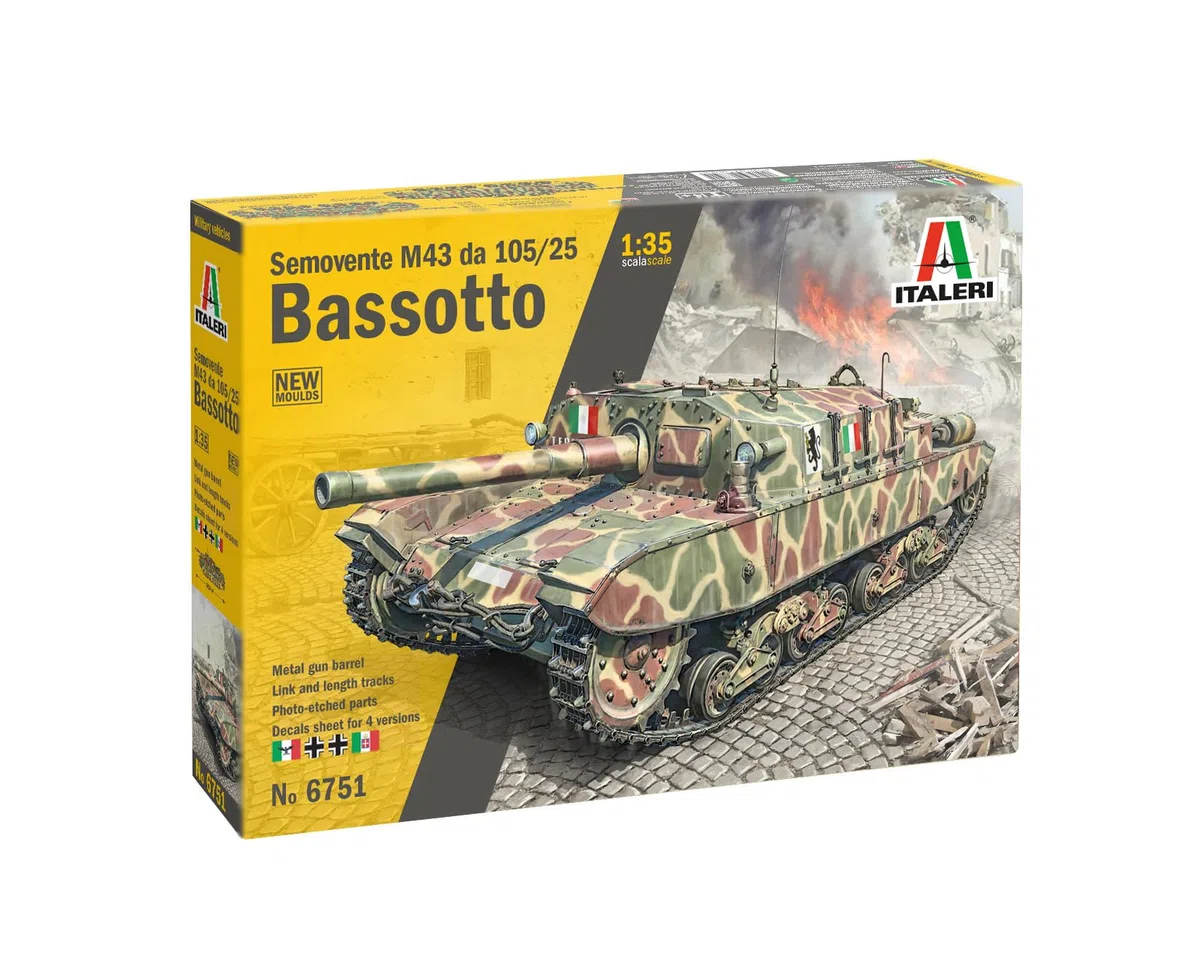 Italeri 6751 Semovente M43 da 105/25 Bassotto, Model Kit/Modello in plastica da montare. Scala 1:35