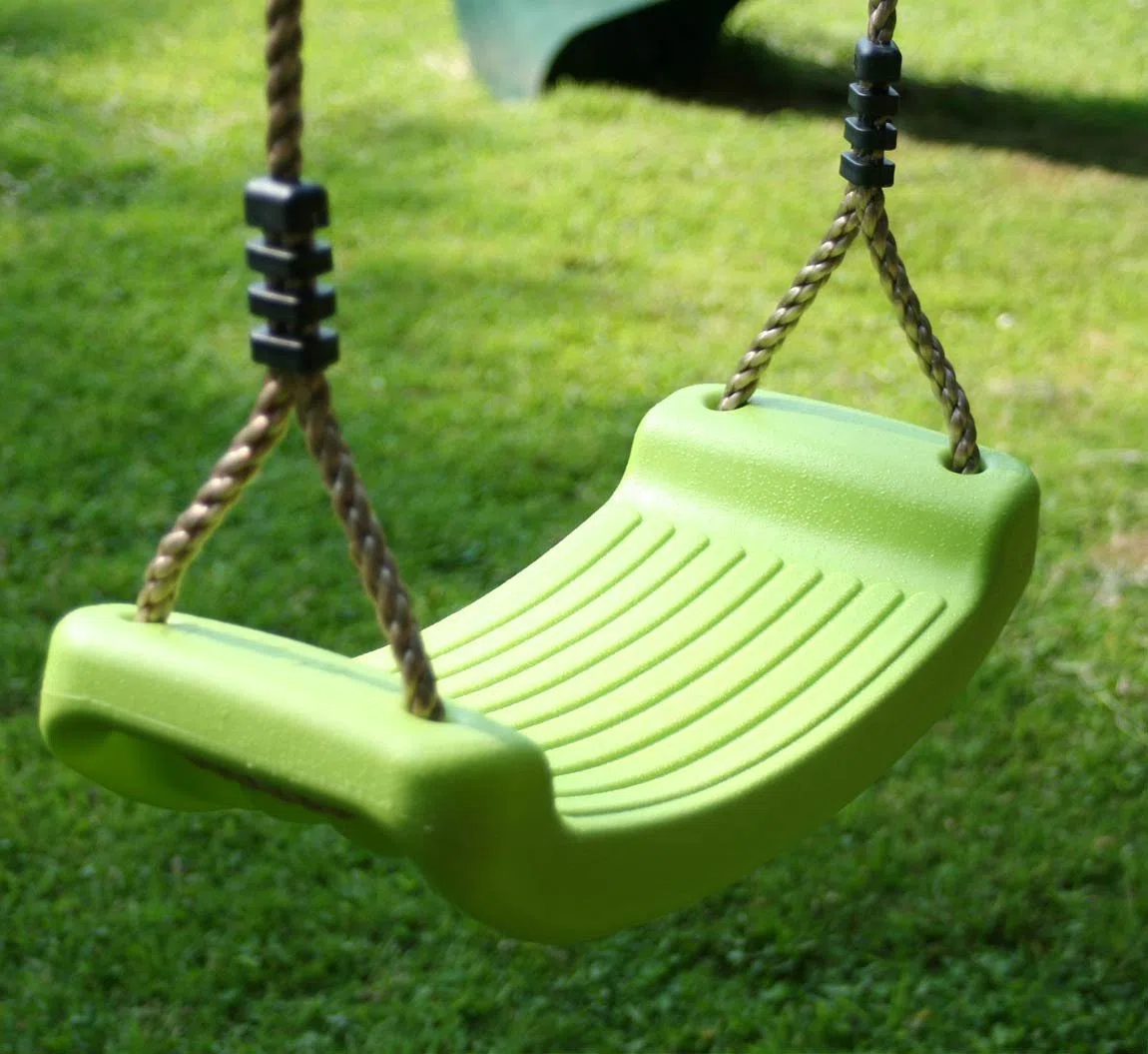 Garden Games Altalena in plastica di prima scelta per bambini (verde mela)