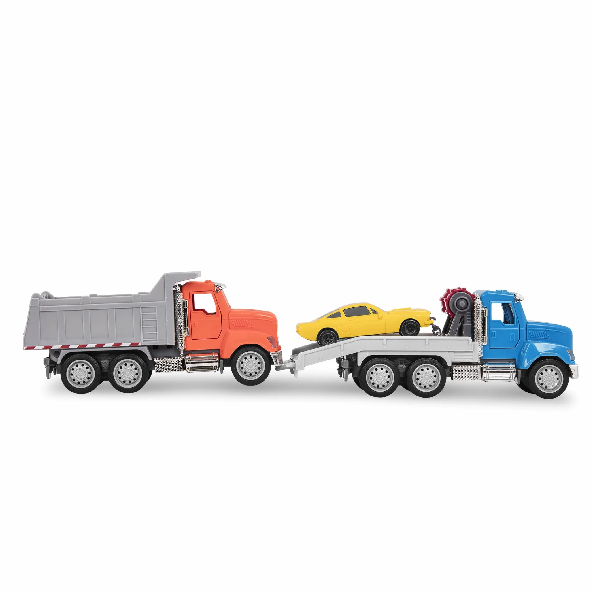 Driven by Battat - Micro flotta di emergenza - Set di veicoli di emergenza per bambini - Camion dei pompieri giocattolo con gru - Camioncino giocattolo per bambini - 3 anni +