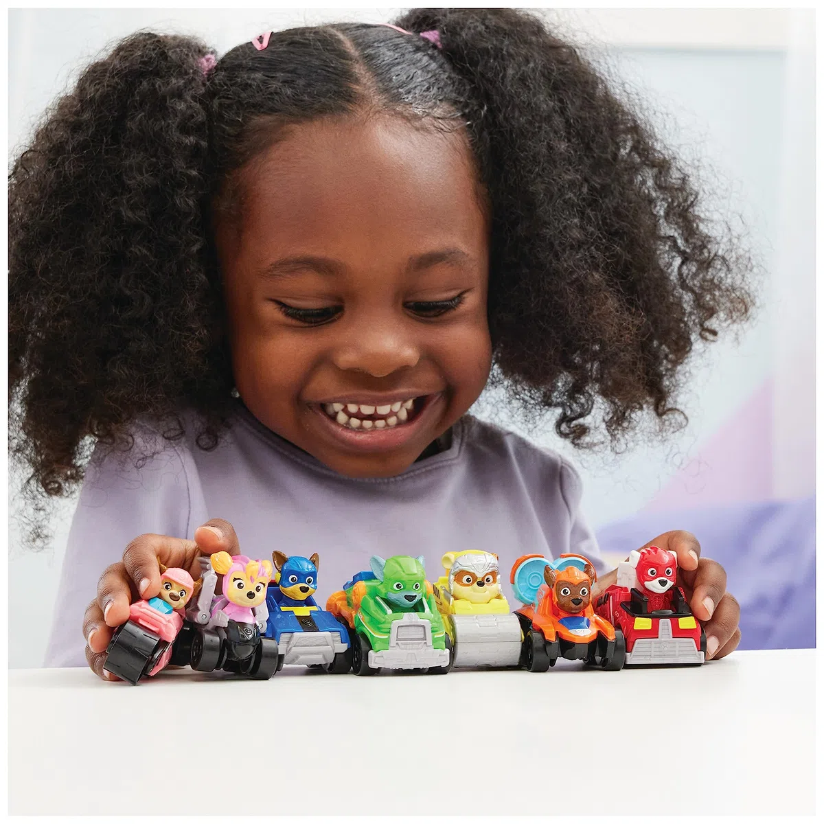 PAW PATROL: Il film Mighty, 7 pezzi Pup Squad Racers, set regalo con auto giocattolo Liberty, adatto per bambini dai 3 anni in su