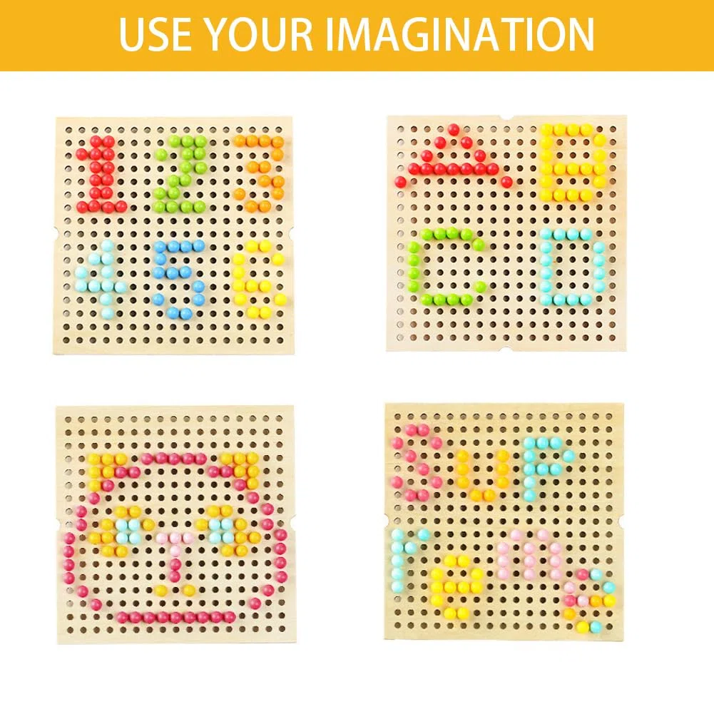 RANJIMA Gioco Chiodini per Bambini 3 4 5 Anni, Mosaico Fai da te per Bambini, Giocattolo Educativo Prima Infanzia Montessori Giocattolo Regalo per Bambini, Ragazze, Ragazzi (Foresta)