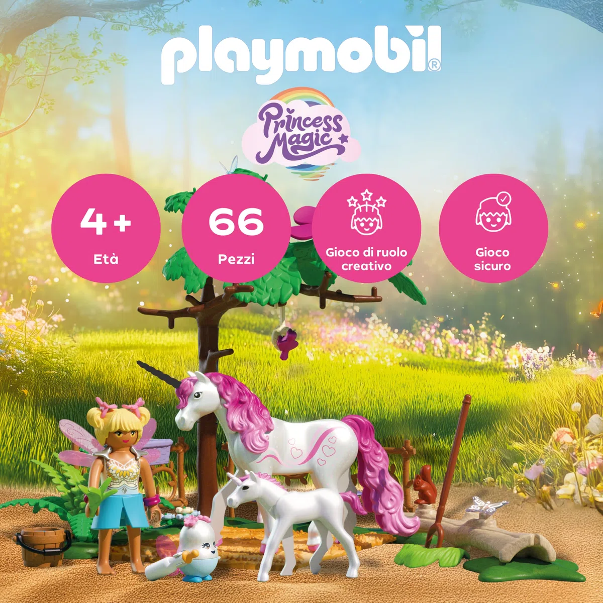 PLAYMOBIL Magical Unicorn Stable for Mother and Foal Set da gioco con statuine