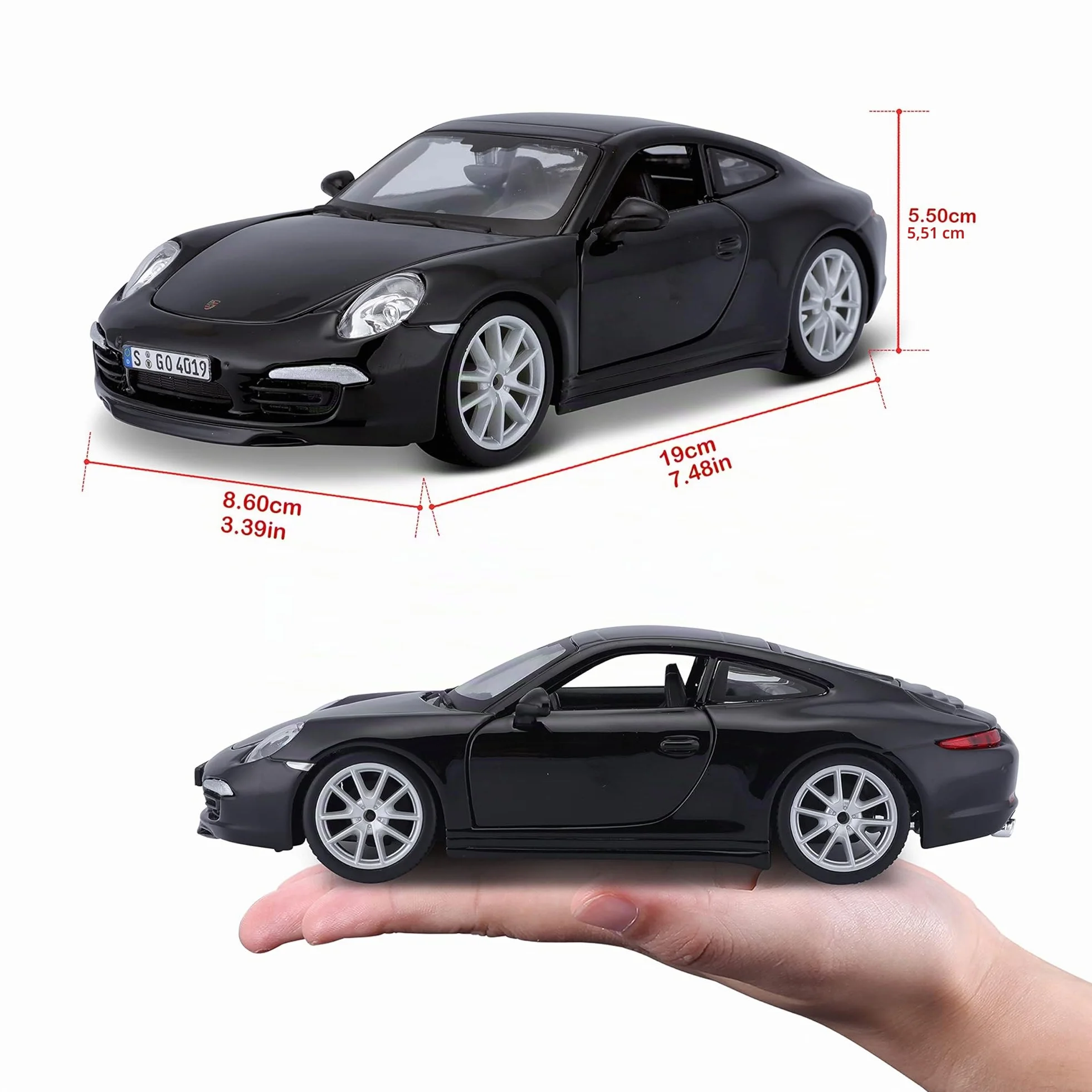 Bburago 1/24 Porsche 911 Carrera - Nera
