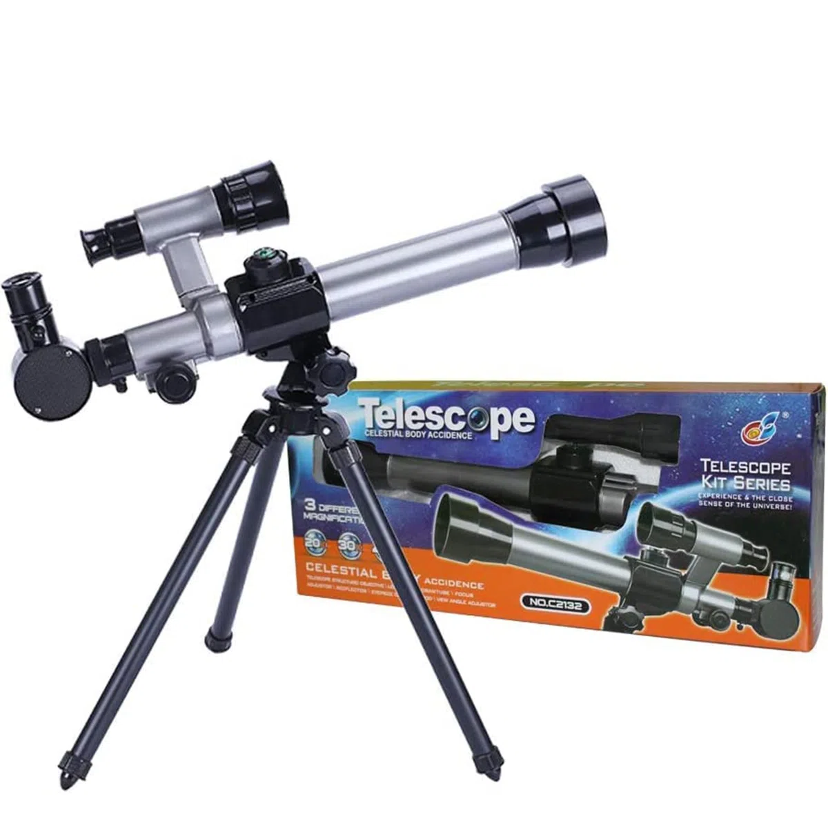 Telescopi per Bambini, 20X-30X-40X Telescopio Astronomico Regolabile per Bambini per Bambini Principianti, con Treppiede Oculari Bussola Set di Giocattoli a Stella
