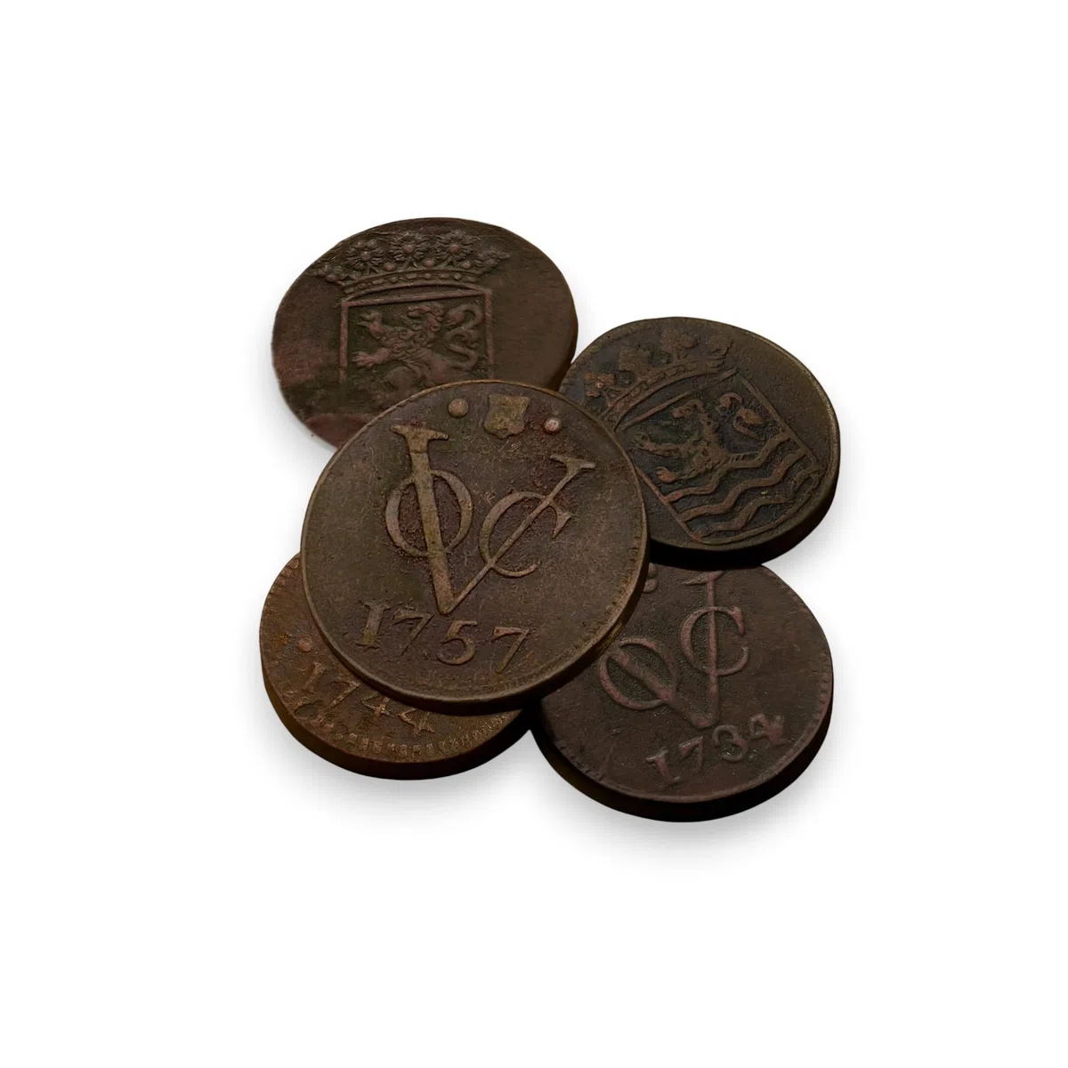 IMPACTO COLECCIONABLES | Moneta autentica Penny Duit di New York (1726–1794) | Collezione dell'America coloniale verificata e certificata