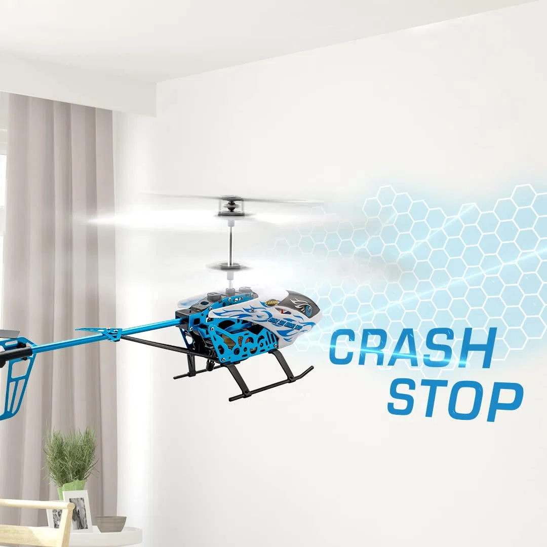 Carson 500507169 Eagle 280 Crash Stop 2.4 GHz 100% RTF - Elicottero RC, elicottero telecomandato, robusto modello RTF (pronto al volo) per principianti, elicottero da esterno, elicottero da interno