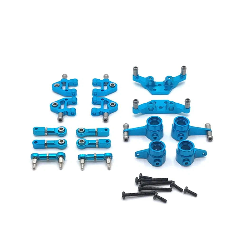 1/28 RC Auto In Metallo Aggiornamento Asta di Sterzo Set Parti Modificate Auto-styling di Ricambio per WLtoys K969 K979 K989 K999 P929, Blu