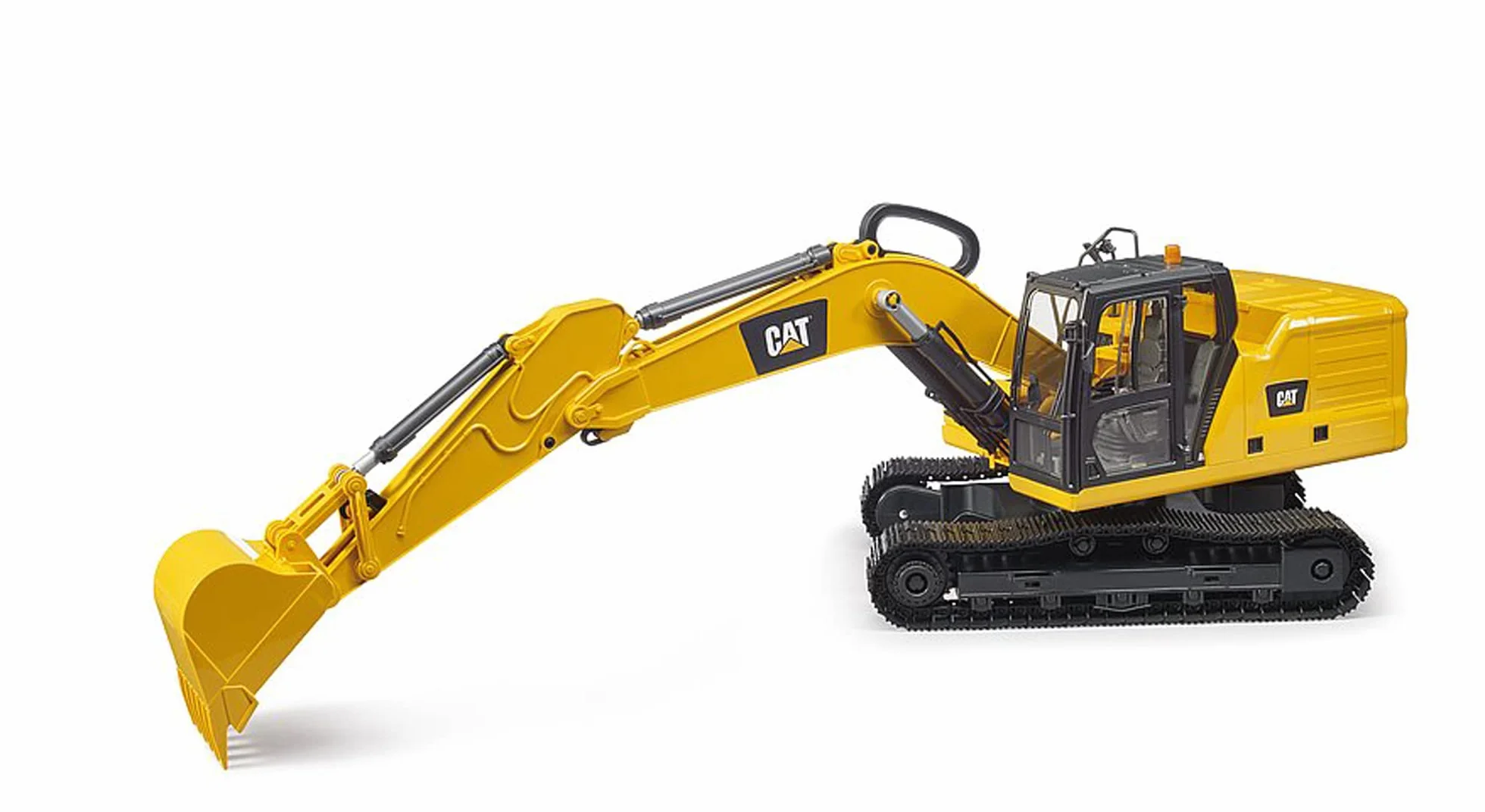 bruder 02483 - Escavatore a benna Cat, veicolo da cantiere, escavatore a benna, veicolo