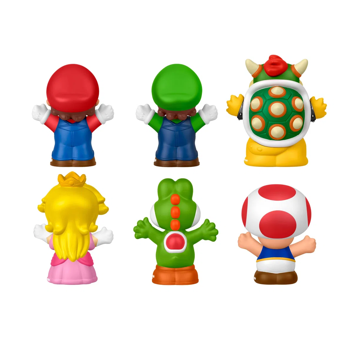 Fisher-Price Little People - My Mario, set con 6 personaggi dal mondo di Super Mario, include Mario, Luigi, Principessa Peach, Toad, Yoshi e Bowser, giocattolo per bambini, 1+ anni, JHG63
