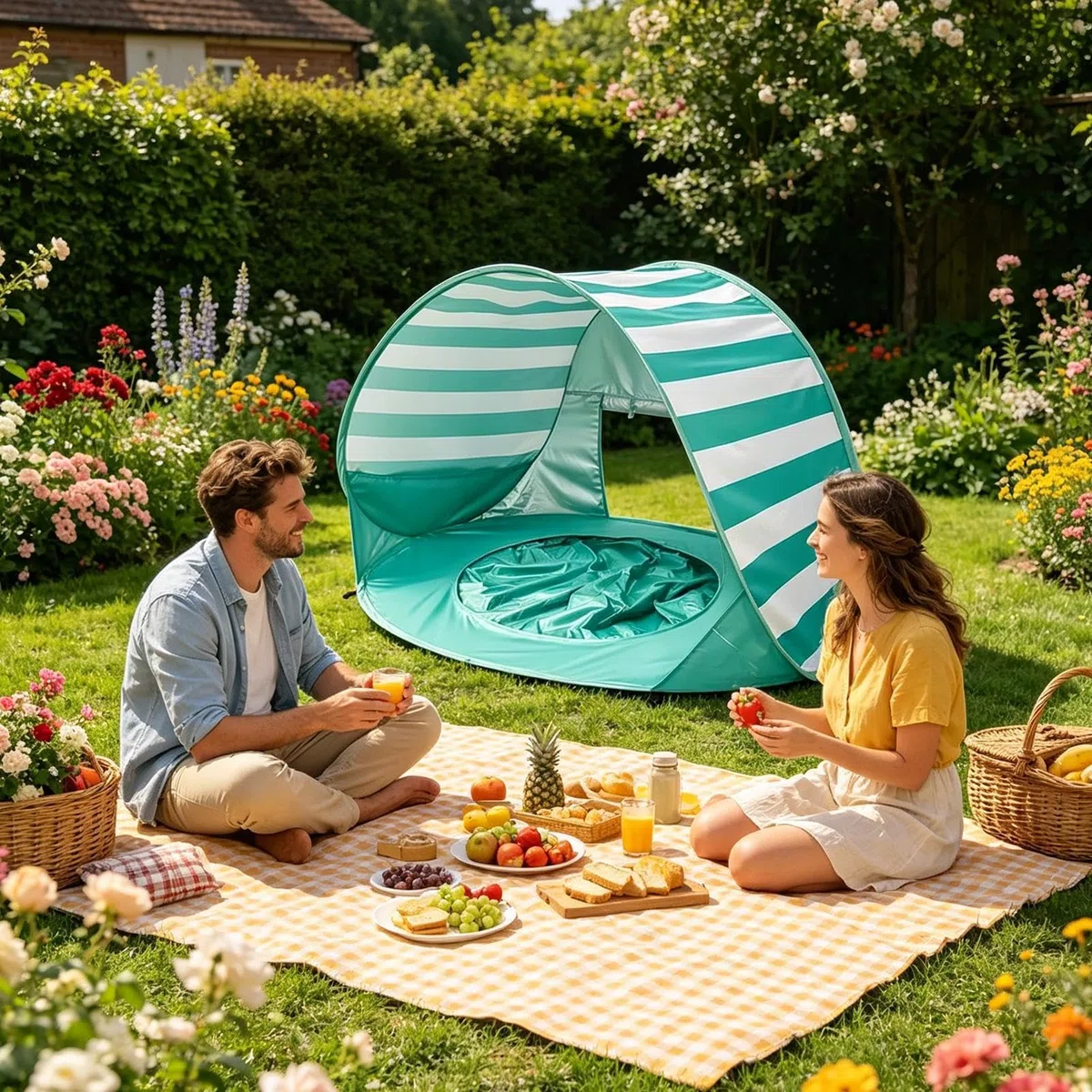 Tenda da spiaggia per bambini con piscina | Portatile con mini piscina e protezione raggi UV,Solare Da Spiaggia | Per Vacanze, Viaggi, Campeggio, Picnic, Gite, Giardino, Cortile e Prato
