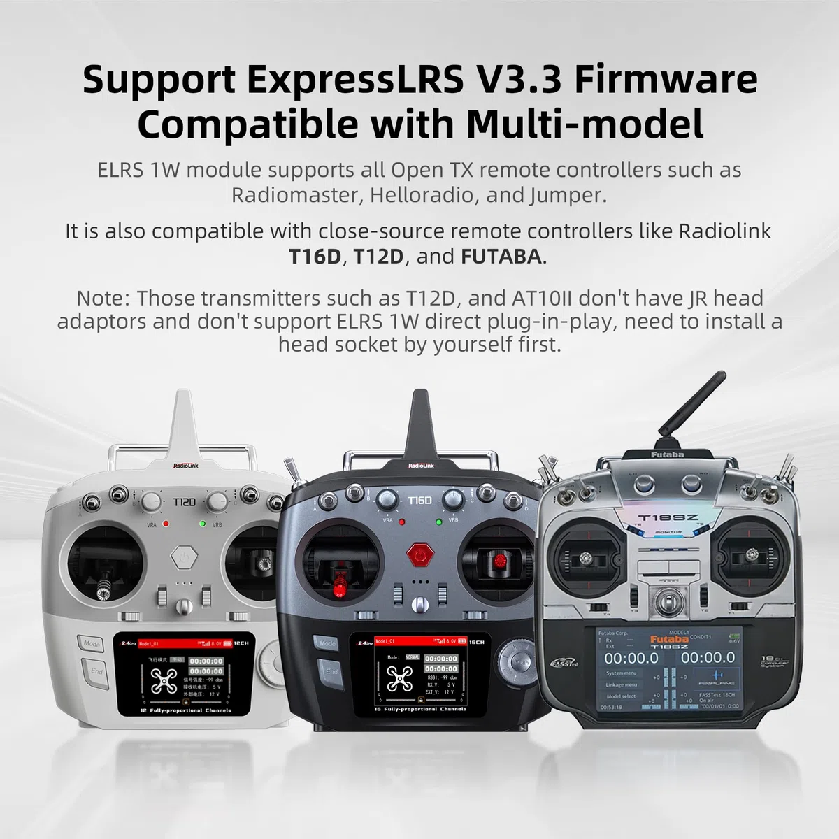 Radiolink ELRS Nano 2.4GHz ATA Mini modulo a lunga distanza con amplificazione del segnale ad alte prestazioni da 1 W per droni FPV Adatto per trasmettitori T16D/T12D/Futaba/Radiomaster/Helloradio