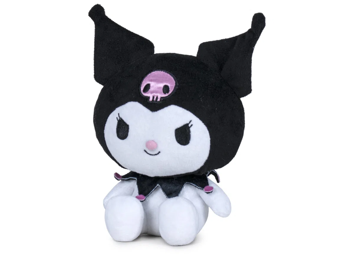 Hello Kitty Kuromi Plush, 30 cm, Soft Toy, Cute Kuromi Character Doll, Merchandise ufficiale Sanrio, per fan, collezionisti e bambini, adatto per età 4+