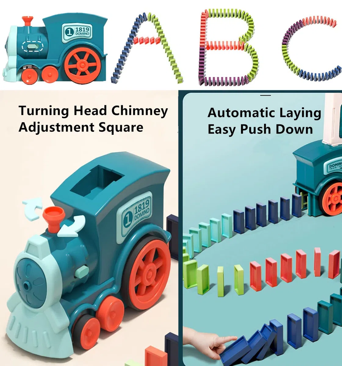 Domino Train Toy Set per Bambini,120 Pezzi Automatici Domino Blocchi di Costruire e Impilare Giocattoli Creativi,Giocattolo Educativo Regalo per Ragazze e Ragazzi dai 3 anni in su