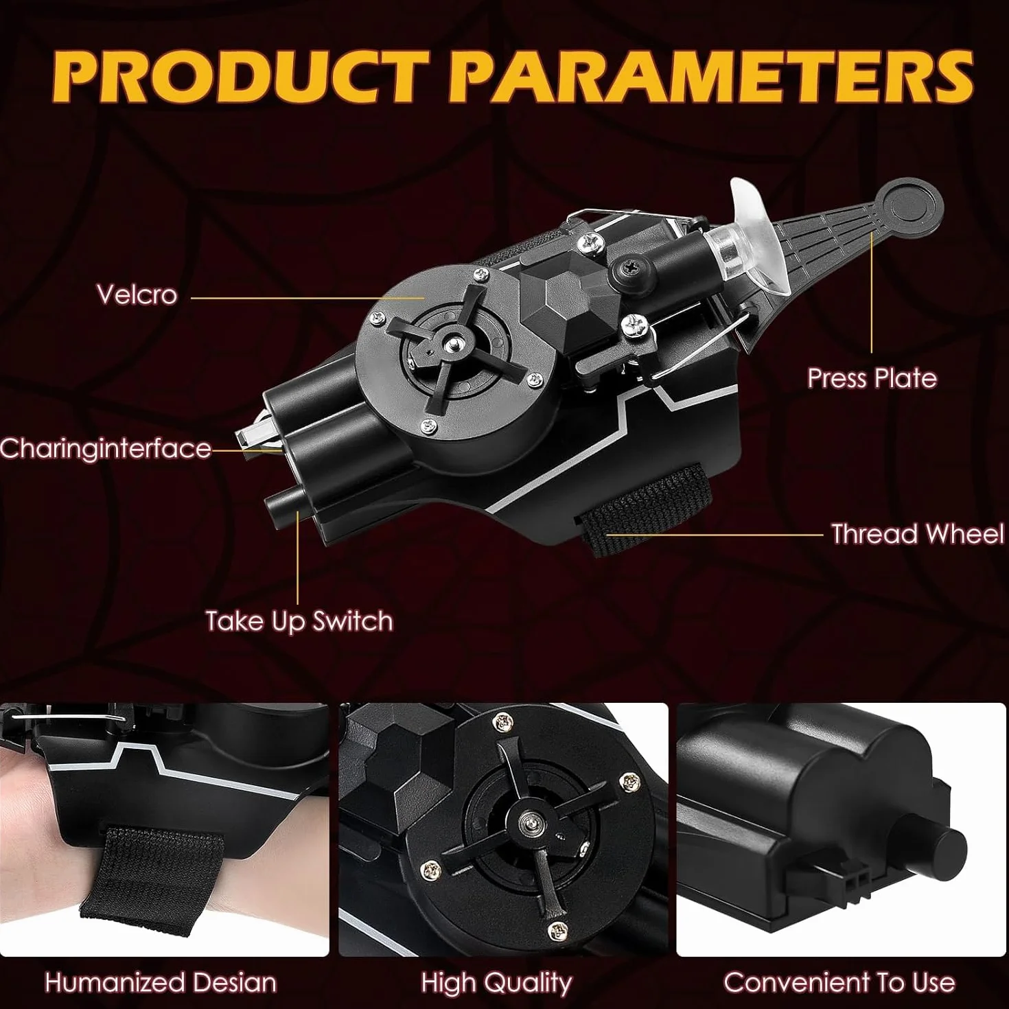 Towwoo Spider Web Shooter, Spara Ragnatele con Launcher Guanti per Bambini, Spider Web Launcher in Plastica per Cosplay