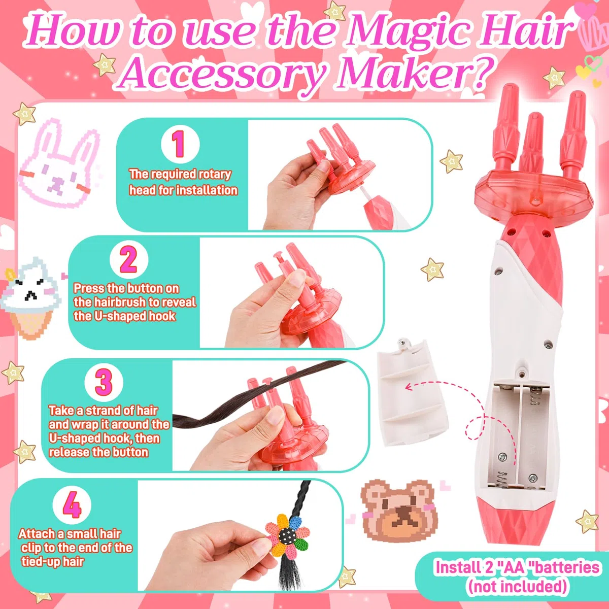 Regalo Bambina 5 6 7 8 9 10Anni,Set Treccine Magiche con Trecciatrice Per Capelli e Kit Gemme Capelli,Treccia Strumenti DIY,Regalo per Styling e Acconciature Uniche