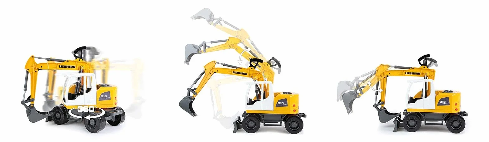 LENA - Liebherr A918 Litronic Veicolo Giocattolo per Bambini Piccoli, Giallo