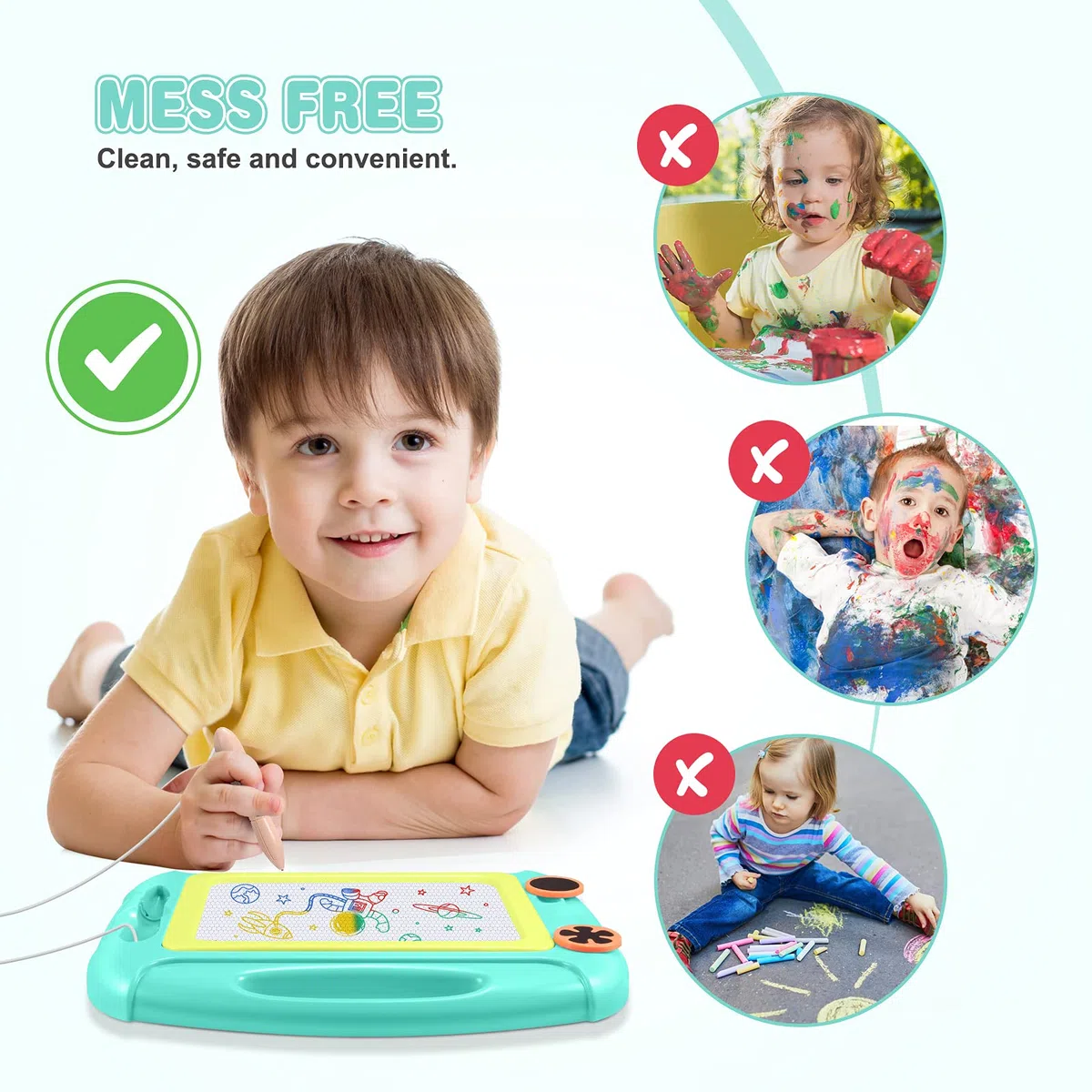 Tesoyzii Lavagna Magnetica per Bambini 1-4 Anni - Lavagnetta Cancellabile, Giochi Educativi e Regali di Natale