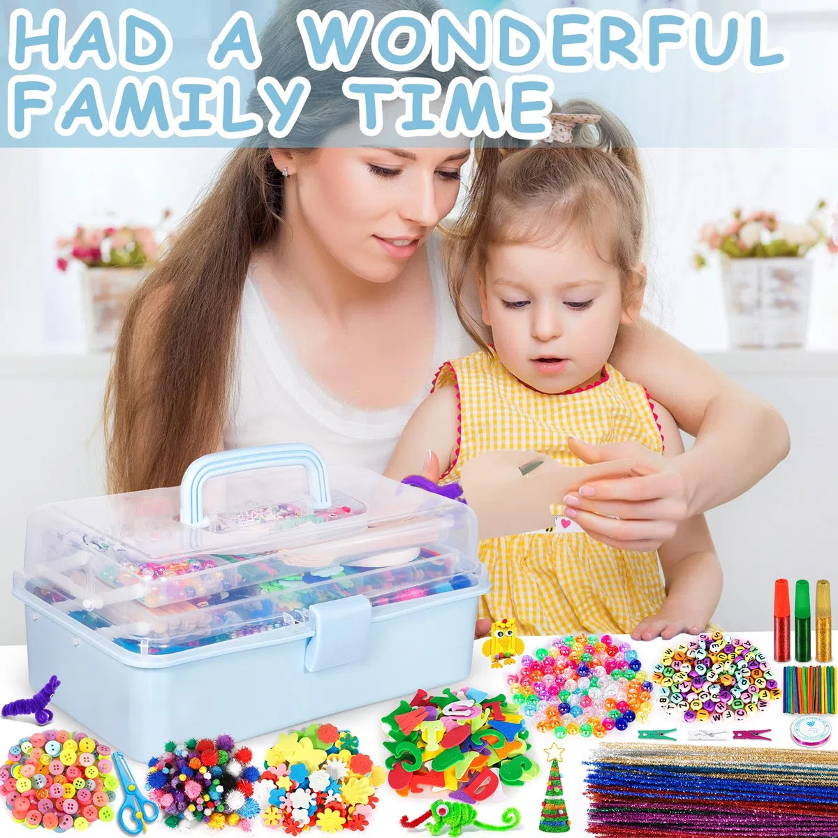 Purpledi 3300+ Pezzi Lavoretti Creativi, DIY Art Craft Set, Paillettes, Kids Mestiere Fai da Te Decorazioni Giocattoli, Giochi Creativi Bambini 3+Anni (A)