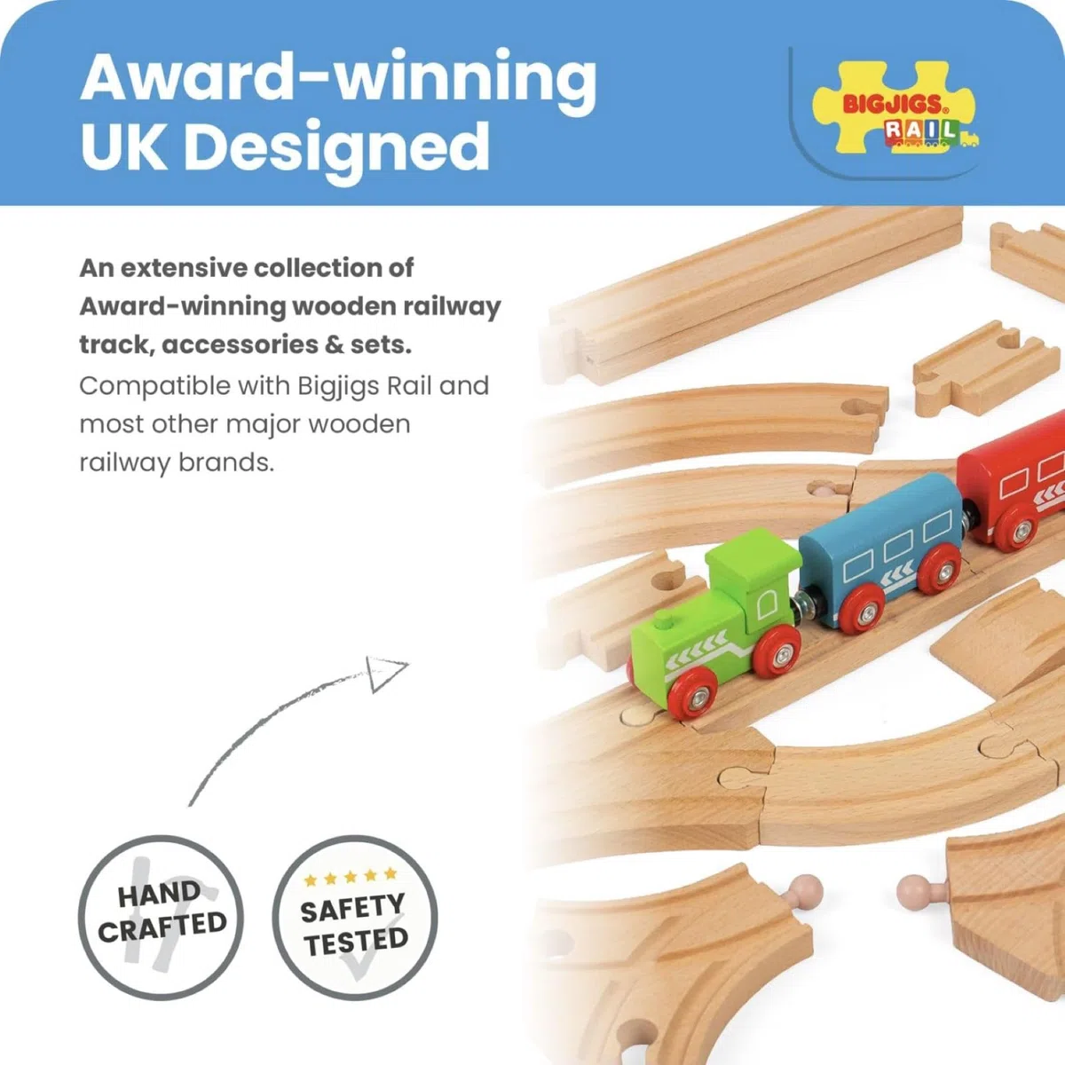 Bigjigs Rail Confezione di espansione binari Basso Livello