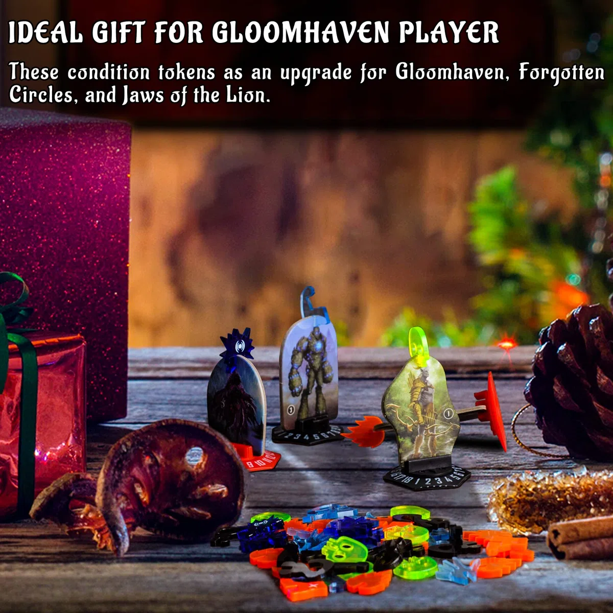 Condition Token Set di 60 pennarelli acrilici per effetti di stato per Gloomhaven, cerchi dimenticati e mascelle del leone